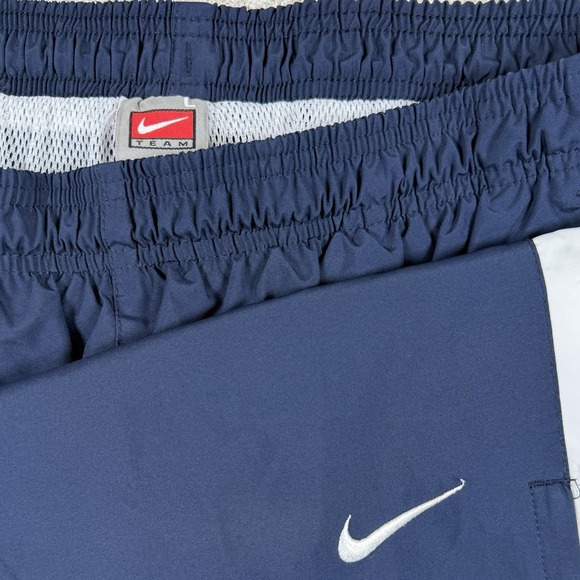 Y2K Nike Team Men's Large Blue Lined Windbreaker Track Pants Straight Leg - Picture 1 of 6